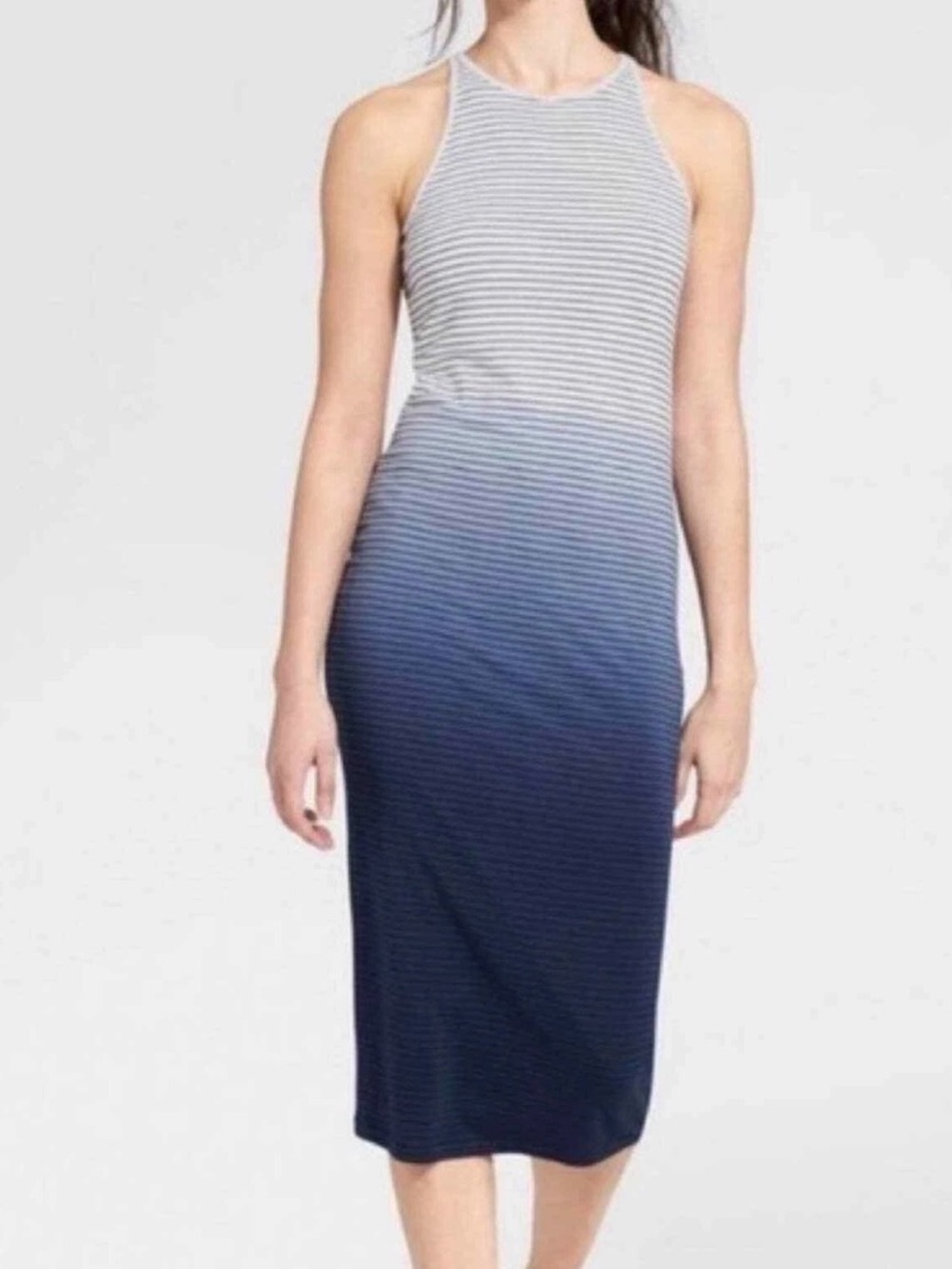 Athleta Sleeveless Ombre Midi Dress in Navy